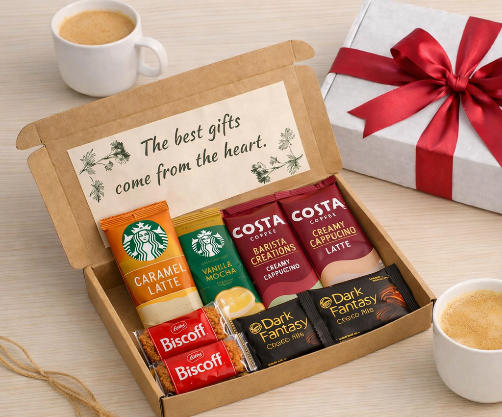 Costa Starbucks Coffee Treat Box, Biscoff, Dark Fantasy Cookies, Letterbox Gift