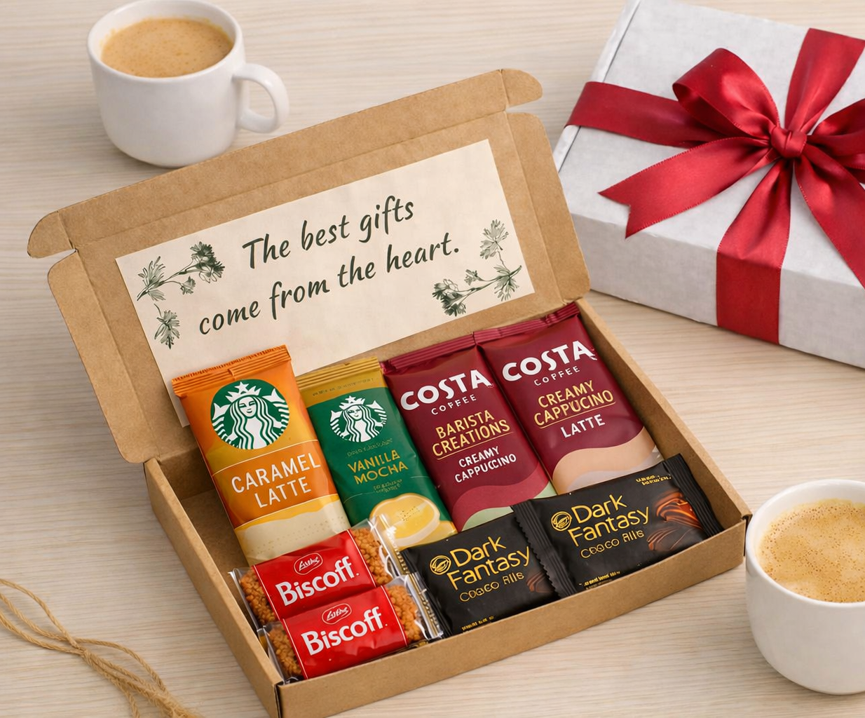 Costa Starbucks Coffee Treat Box, Biscoff, Dark Fantasy Cookies, Letterbox Gift