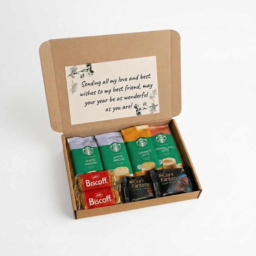 Costa Starbucks Coffee Treat Box, Biscoff, Dark Fantasy Cookies, Letterbox Gift