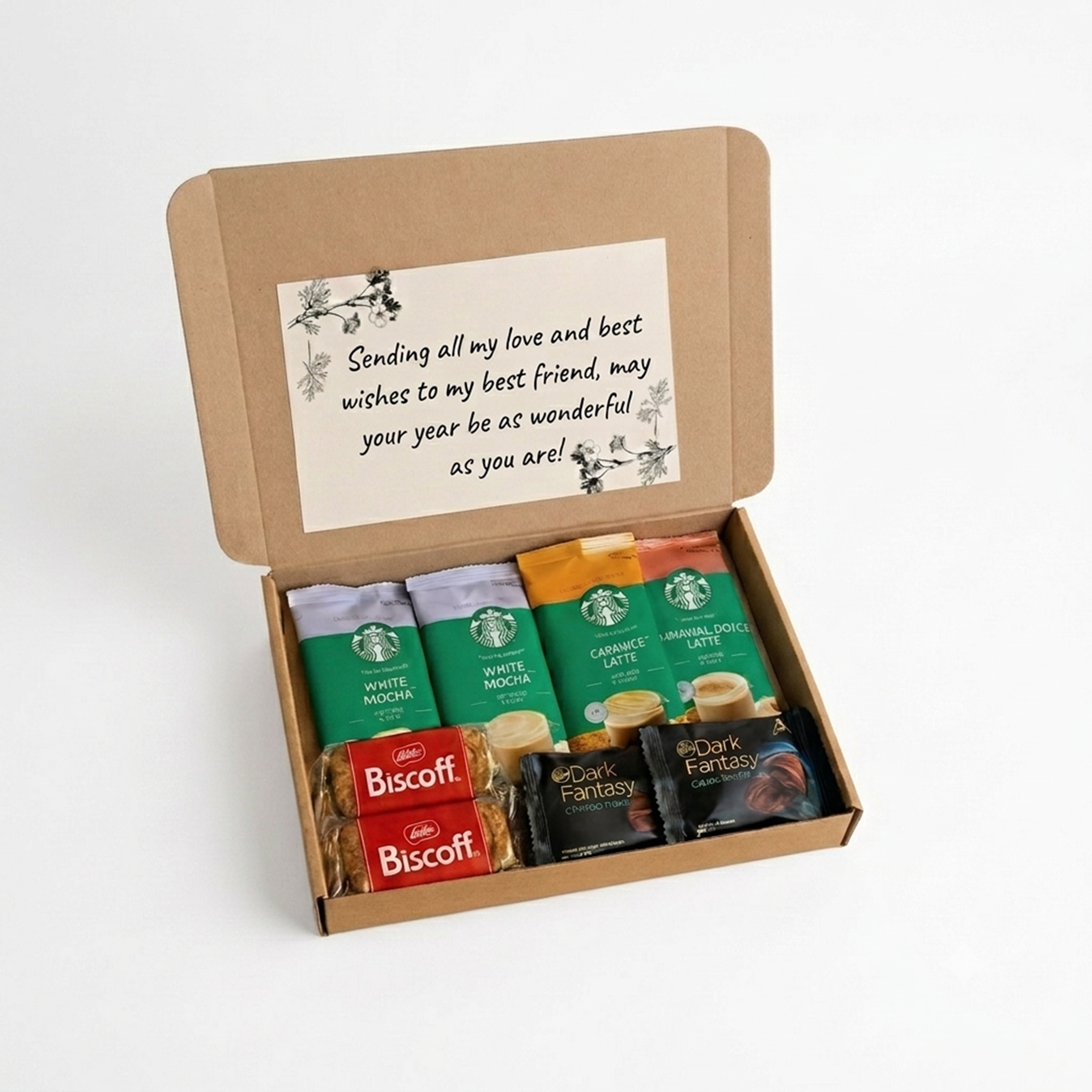 Costa Starbucks Coffee Treat Box, Biscoff, Dark Fantasy Cookies, Letterbox Gift