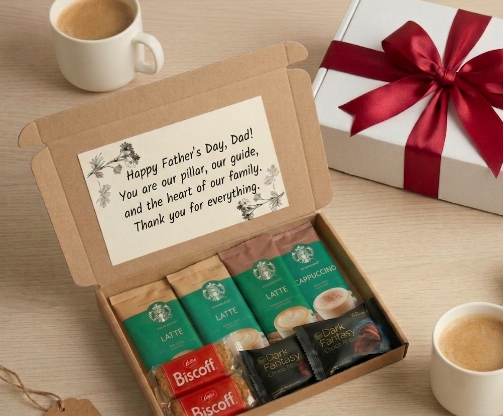 Costa Starbucks Coffee Treat Box, Biscoff, Dark Fantasy Cookies, Letterbox Gift