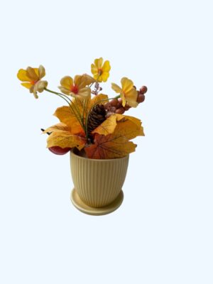 Autumn Bloom Ribbed Vase Arrangement