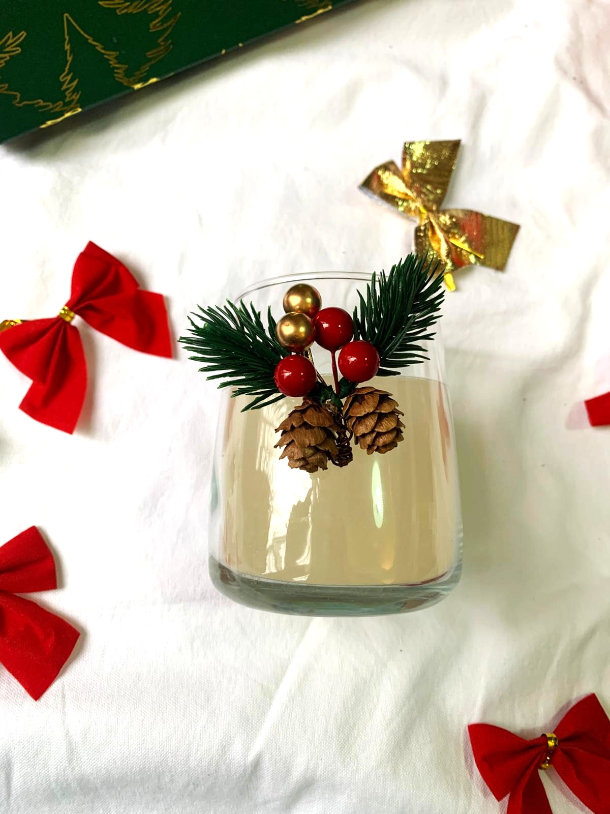 Wine Glass & Jar Glass Candles Christmas Secret Santa - Image 2