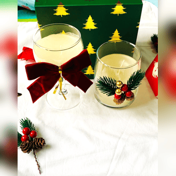 Wine Glass & Jar Glass Candles Christmas Secret Santa - Image 4