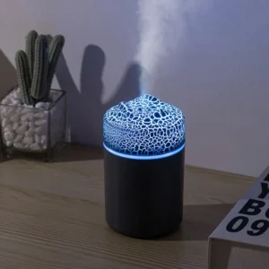 300ml Capacity Humidifier Machine Air Hydration 130*78*78mm Car Humidifier Easy To Clean Light Changing Feature