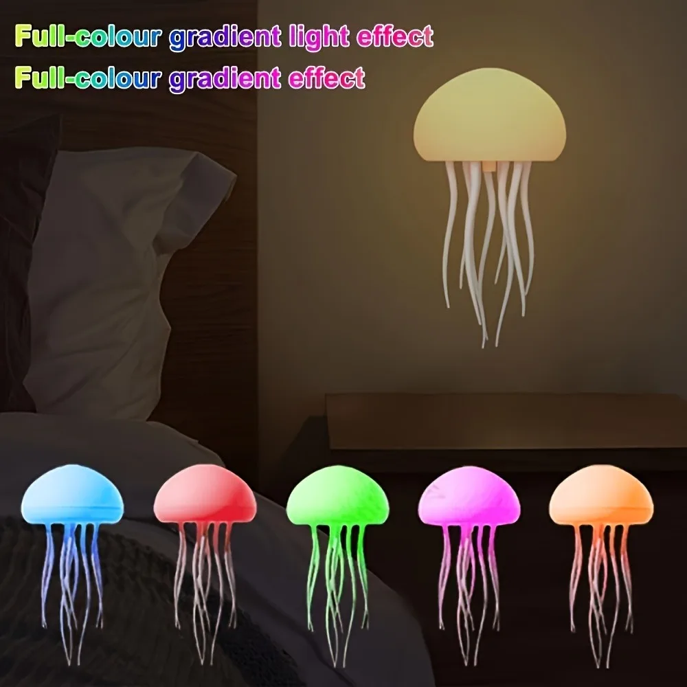 Bionic Jellyfish Night Light,USB Rechargeable with Voice Control,Dancing Tentacles,5 RGB Gradient,Floating Lamp,Bedroom Decor - Image 2