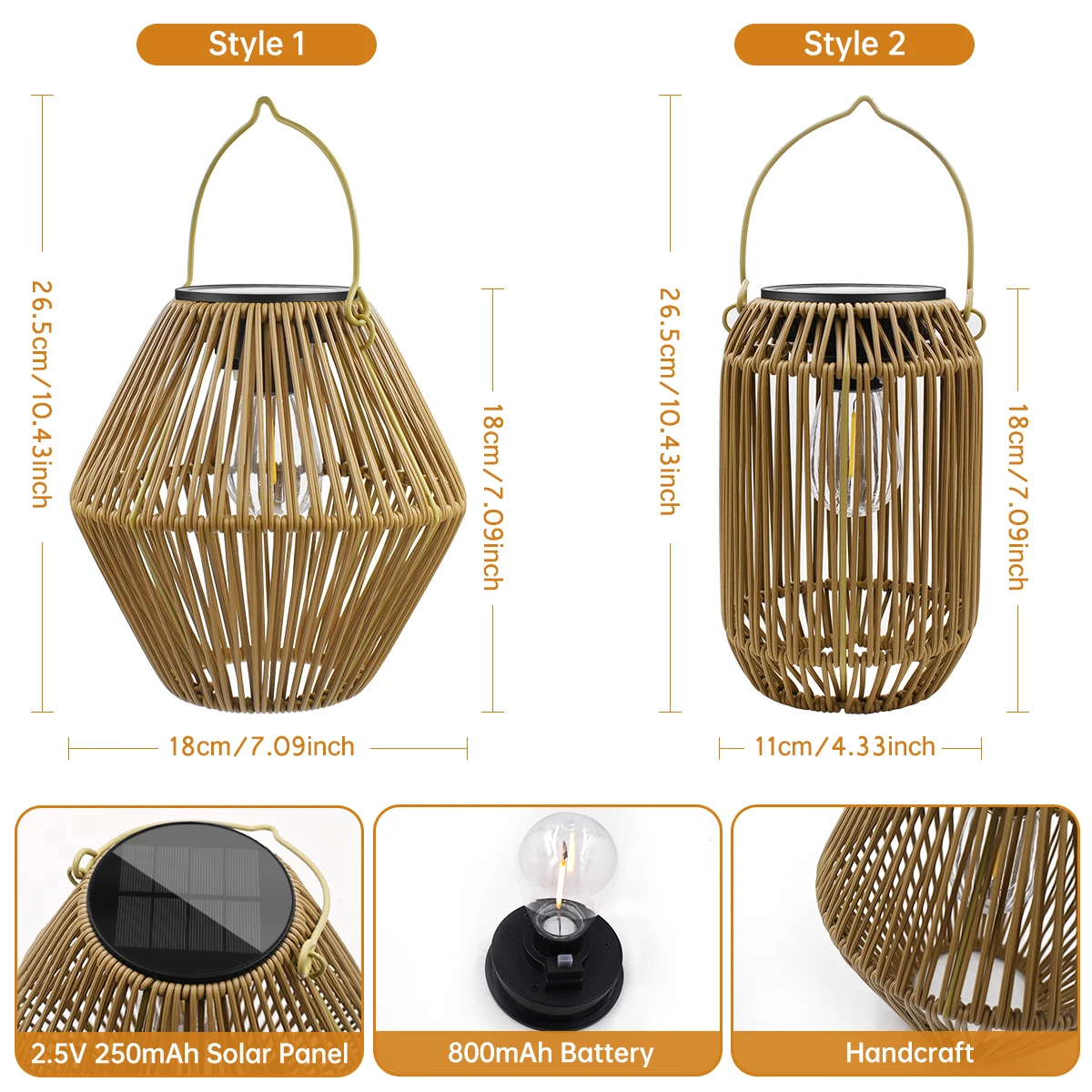 Hanging Woven Lantern Boho Lamp Lights Decoration - Image 3