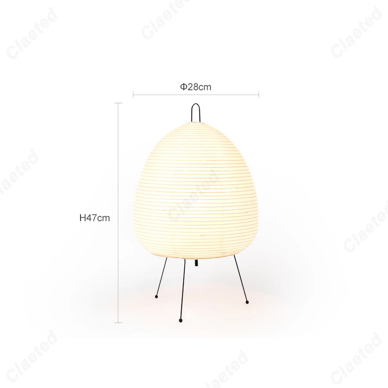 Japanese Design Paper Table Lamp Tripod Rice Paper Lantern Lamp - Image 6