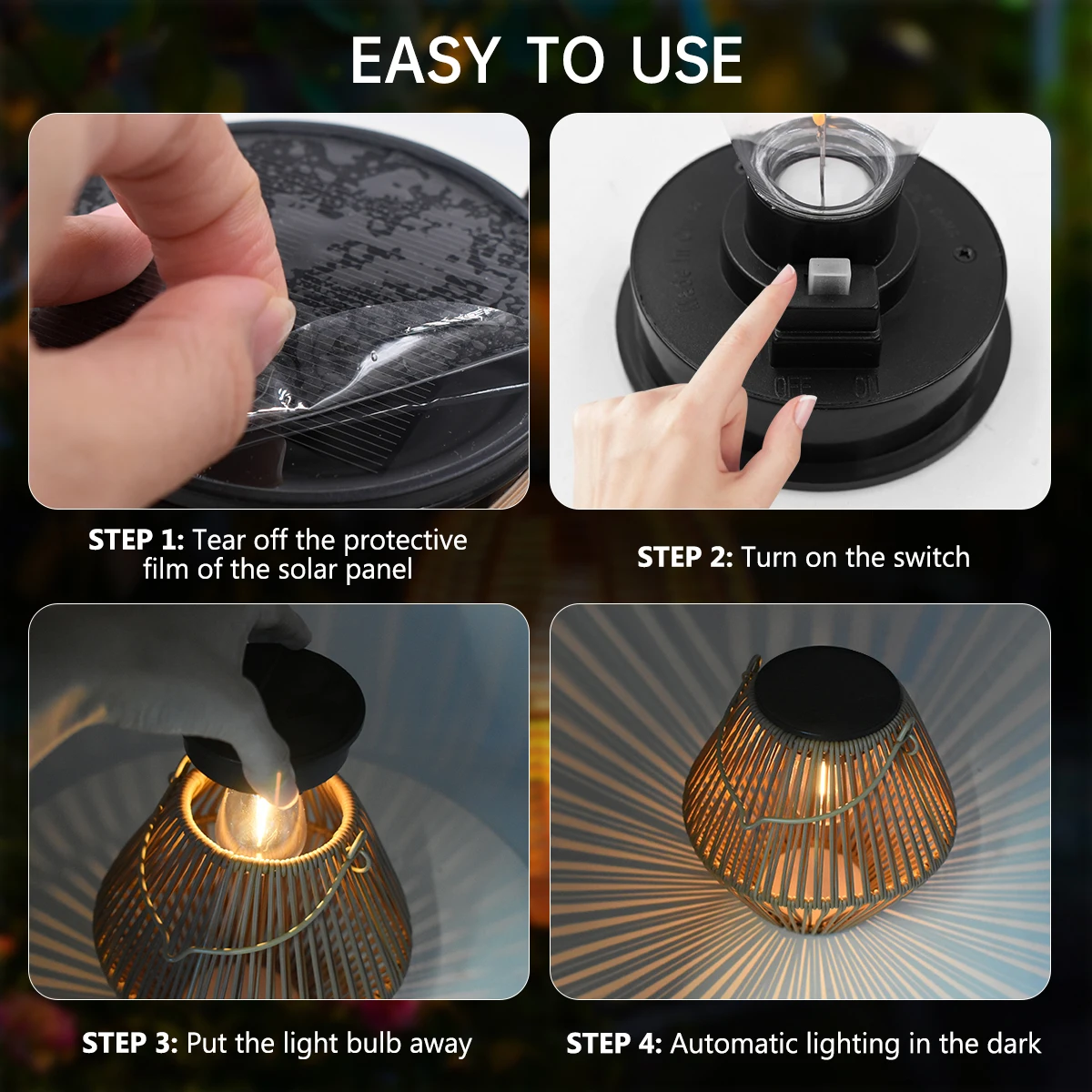 Hanging Woven Lantern Boho Lamp Lights Decoration - Image 5